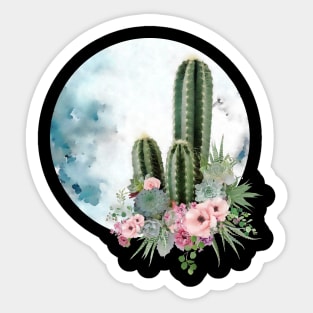 Moonlight Succulents 1 Sticker